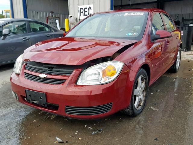 1G1AL55F077197011 - 2007 CHEVROLET COBALT LT MAROON photo 2