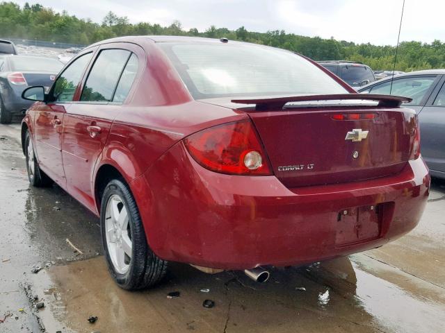 1G1AL55F077197011 - 2007 CHEVROLET COBALT LT MAROON photo 3