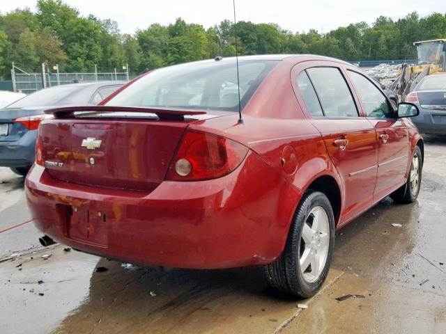 1G1AL55F077197011 - 2007 CHEVROLET COBALT LT MAROON photo 4