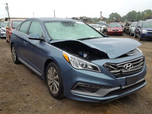 5NPE34AFXHH553454 - 2017 HYUNDAI SONATA SPO BLUE photo 1