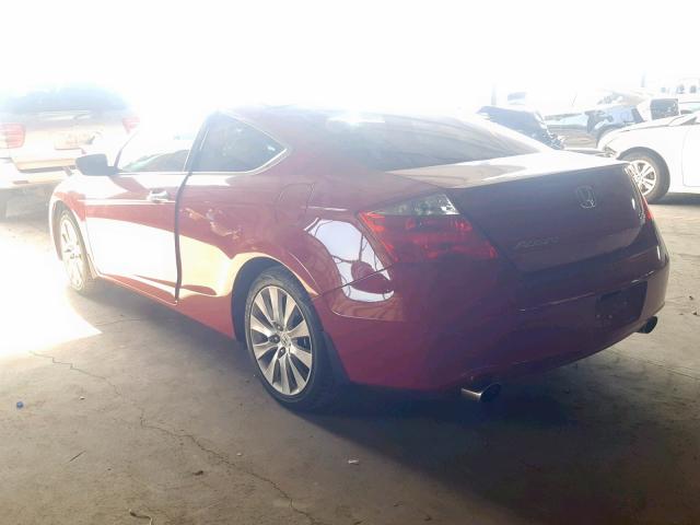 1HGCS228X8A003887 - 2008 HONDA ACCORD EXL RED photo 3