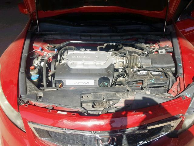 1HGCS228X8A003887 - 2008 HONDA ACCORD EXL RED photo 7