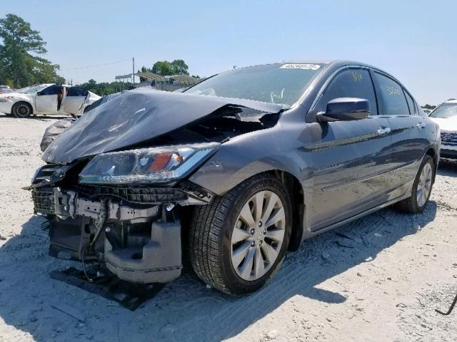 1HGCR2F85DA153602 - 2013 HONDA ACCORD EXL GRAY photo 2