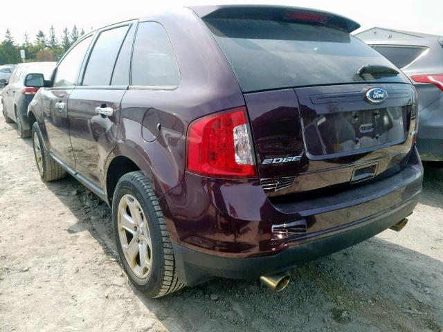 2FMDK3JCXBBA90003 - 2011 FORD EDGE SEL BURGUNDY photo 3