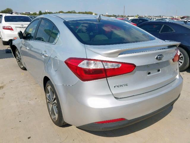 KNAFX4A88E5099773 - 2014 KIA FORTE EX SILVER photo 3