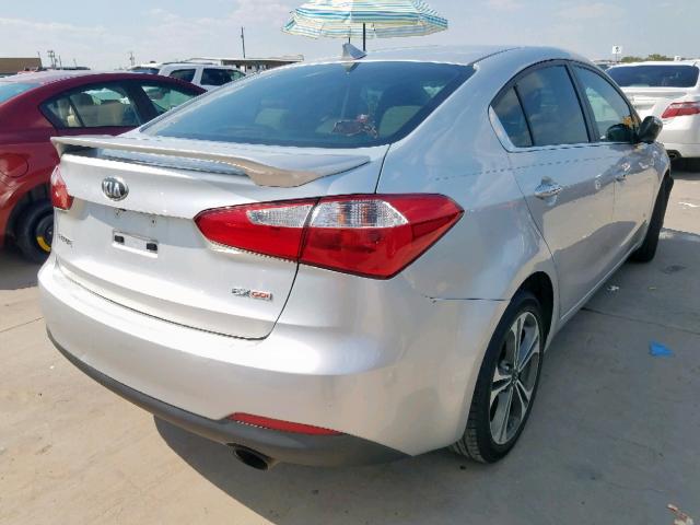 KNAFX4A88E5099773 - 2014 KIA FORTE EX SILVER photo 4