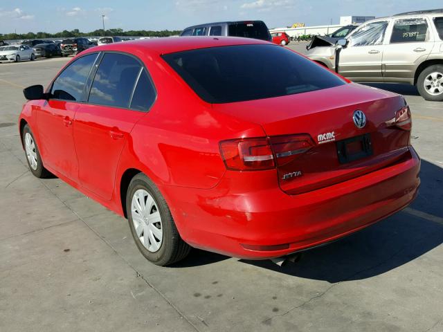 3VW2K7AJ3FM258910 - 2015 VOLKSWAGEN JETTA BASE RED photo 3