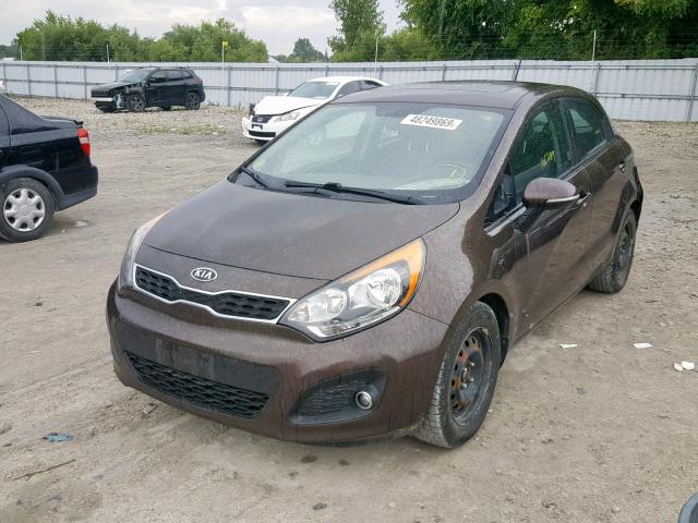 KNADN5A37C6730978 - 2012 KIA RIO EX BROWN photo 2