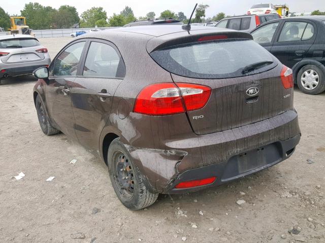 KNADN5A37C6730978 - 2012 KIA RIO EX BROWN photo 3