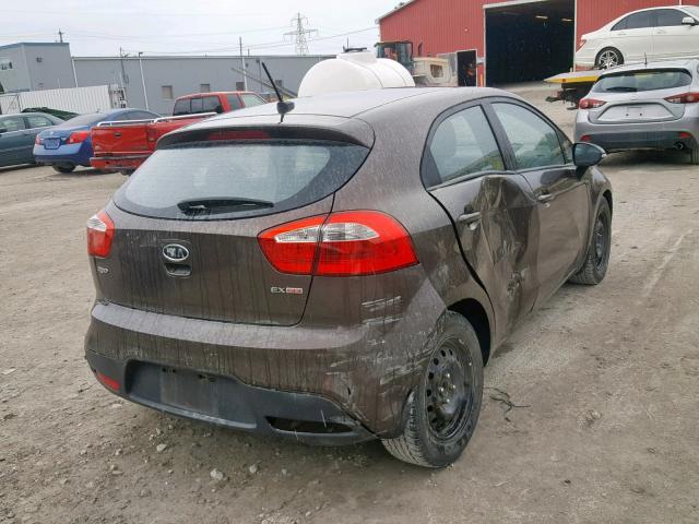 KNADN5A37C6730978 - 2012 KIA RIO EX BROWN photo 4