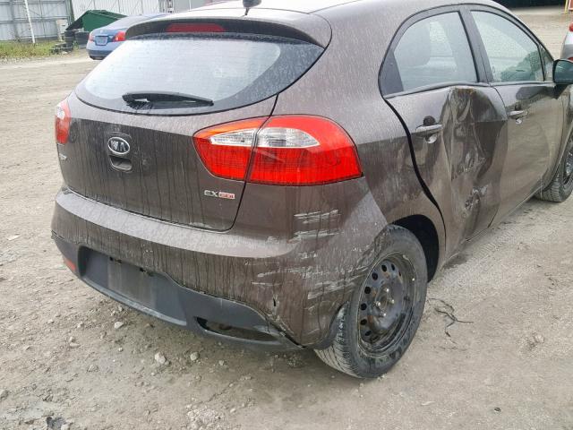 KNADN5A37C6730978 - 2012 KIA RIO EX BROWN photo 9