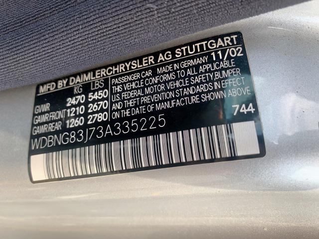 WDBNG83J73A335225 - 2003 MERCEDES-BENZ S 430 4MAT SILVER photo 8