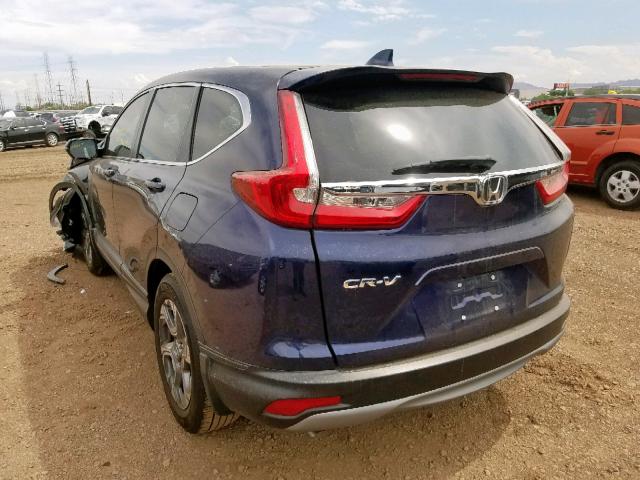 5J6RW1H85JA012530 - 2018 HONDA CR-V EXL BLUE photo 3