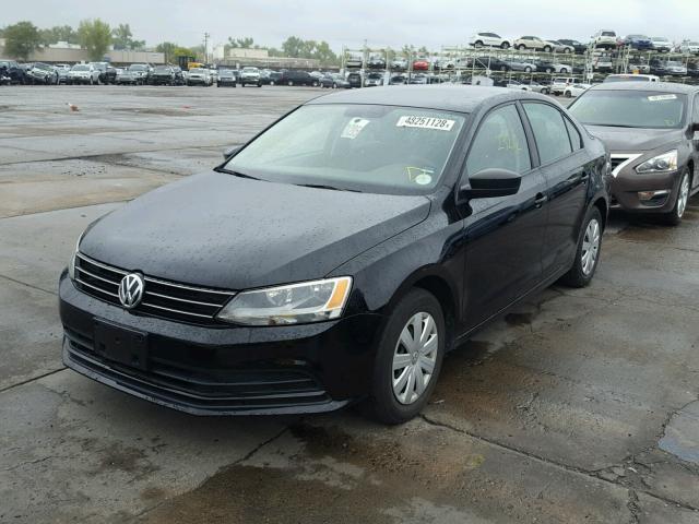 3VW1K7AJ1FM307663 - 2015 VOLKSWAGEN JETTA BASE BLACK photo 2