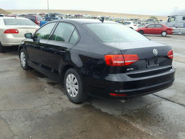 3VW1K7AJ1FM307663 - 2015 VOLKSWAGEN JETTA BASE BLACK photo 3