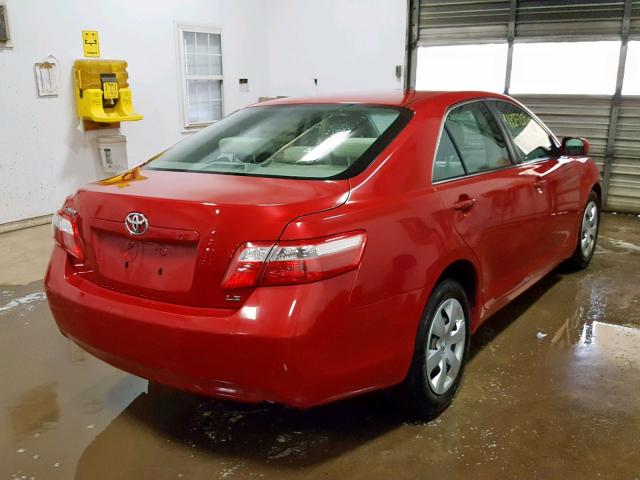 4T4BE46K39R127844 - 2009 TOYOTA CAMRY BASE RED photo 4