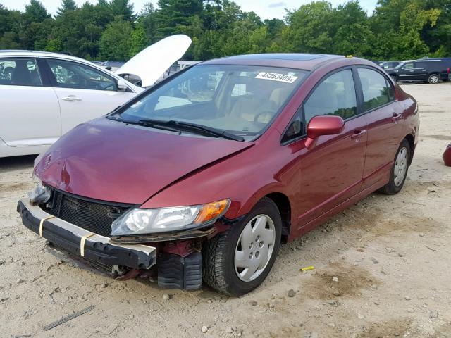 1HGFA16816L139296 - 2006 HONDA CIVIC EX MAROON photo 2