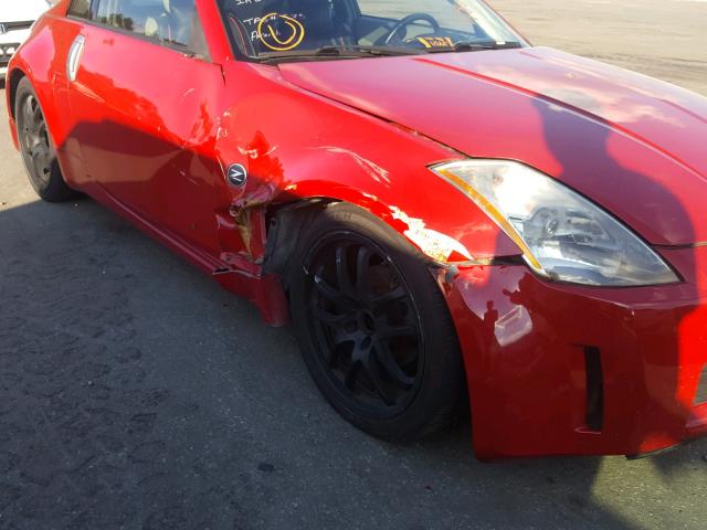 JN1AZ34E73T013044 - 2003 NISSAN 350Z COUPE RED photo 9