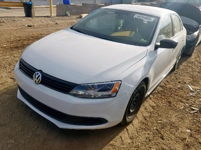 3VW1K7AJ2EM442536 - 2014 VOLKSWAGEN JETTA BASE WHITE photo 2