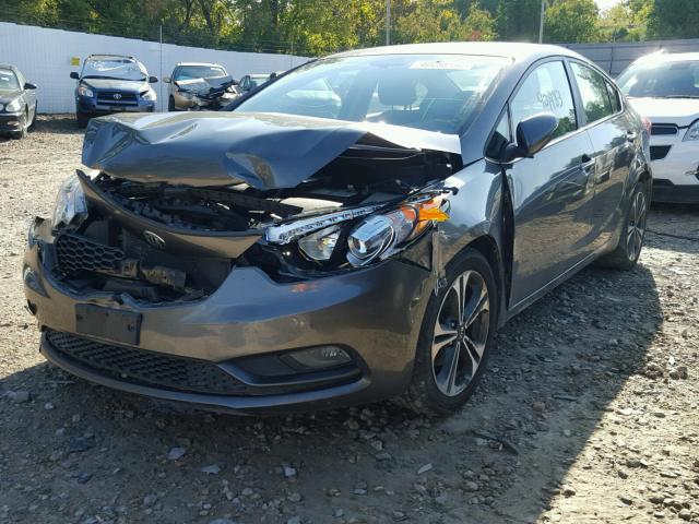 KNAFX4A80E5092980 - 2014 KIA FORTE EX GRAY photo 2