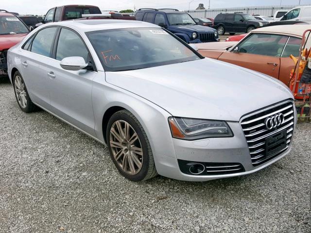 WAUAGAFD1EN010429 - 2014 AUDI A8 QUATTRO SILVER photo 1