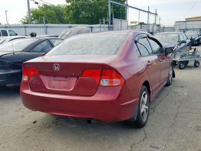 2HGFA16877H507799 - 2007 HONDA CIVIC EX RED photo 4