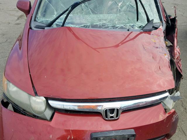 2HGFA16877H507799 - 2007 HONDA CIVIC EX RED photo 7