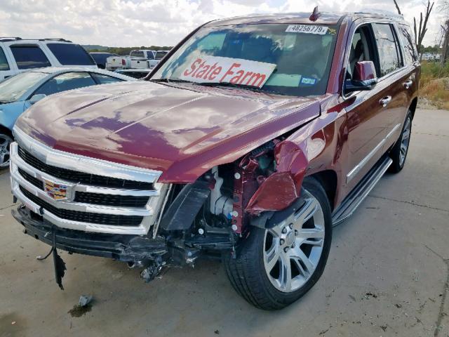 1GYS3BKJ3JR372635 - 2018 CADILLAC ESCALADE L RED photo 2