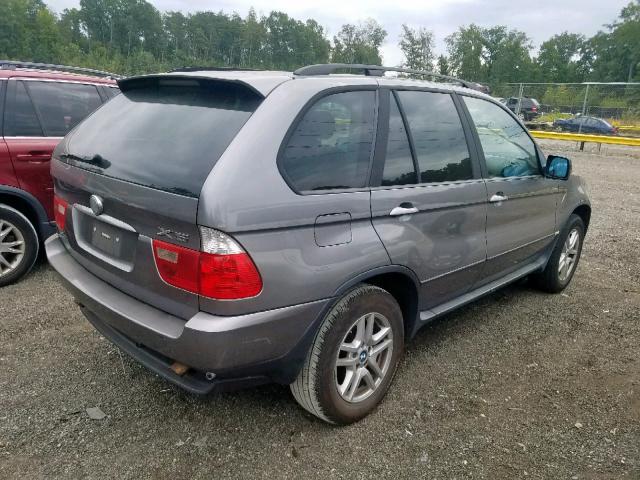 5UXFA13514LU29168 - 2004 BMW X5 3.0I SILVER photo 4