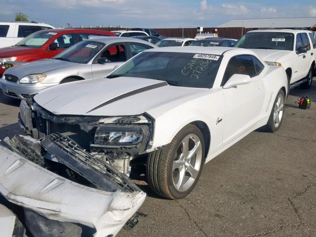 2G1FA1E35E9167153 - 2014 CHEVROLET CAMARO LS WHITE photo 2