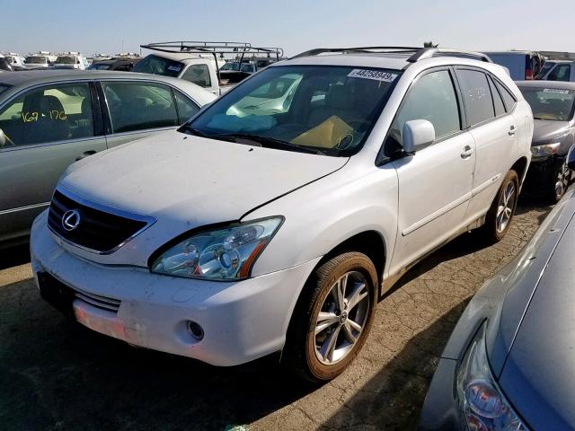 JTJHW31U272036305 - 2007 LEXUS RX 400H WHITE photo 2