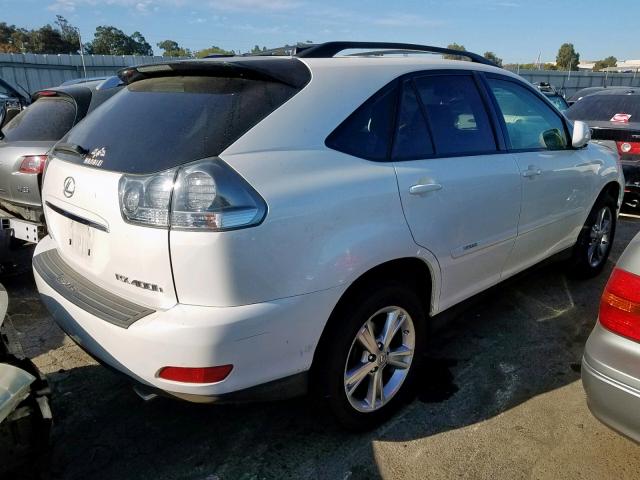 JTJHW31U272036305 - 2007 LEXUS RX 400H WHITE photo 4