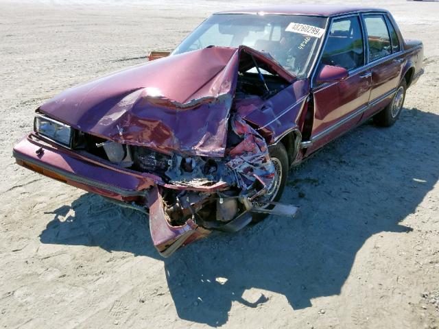 1G3HN54C6KW337097 - 1989 OLDSMOBILE DELTA 88 R MAROON photo 2