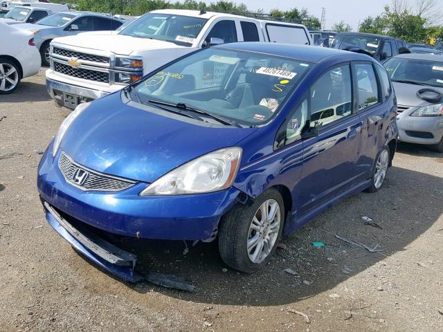 JHMGE8H41AC010802 - 2010 HONDA FIT SPORT BLUE photo 2