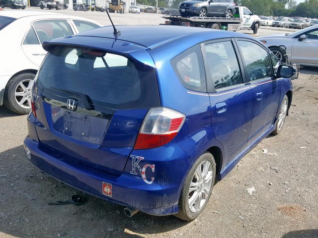 JHMGE8H41AC010802 - 2010 HONDA FIT SPORT BLUE photo 4