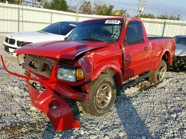 1FTYR10U03PA22013 - 2003 FORD RANGER RED photo 2