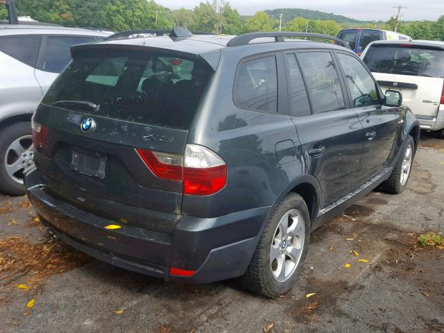 WBXPC93467WF10892 - 2007 BMW X3 3.0SI GREEN photo 4