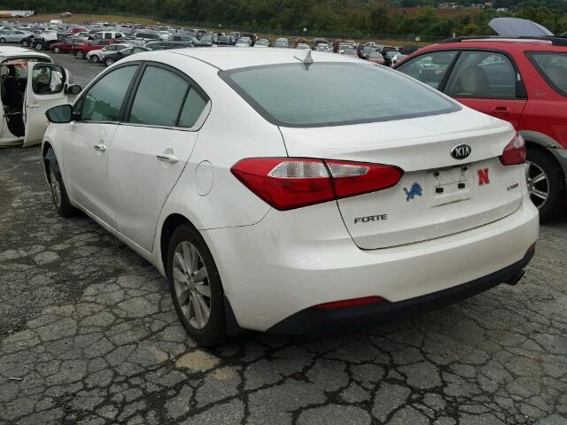 KNAFX4A83E5197948 - 2014 KIA FORTE EX WHITE photo 3