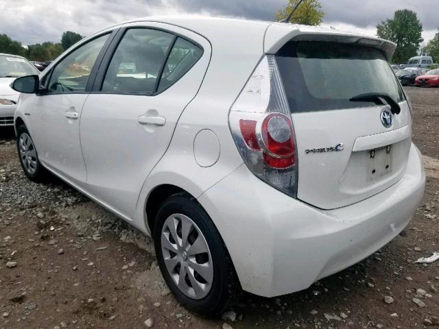 JTDKDTB34E1571188 - 2014 TOYOTA PRIUS C WHITE photo 3