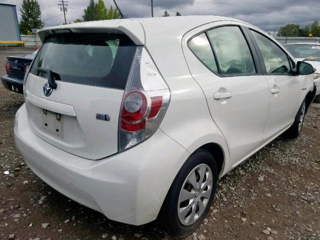 JTDKDTB34E1571188 - 2014 TOYOTA PRIUS C WHITE photo 4