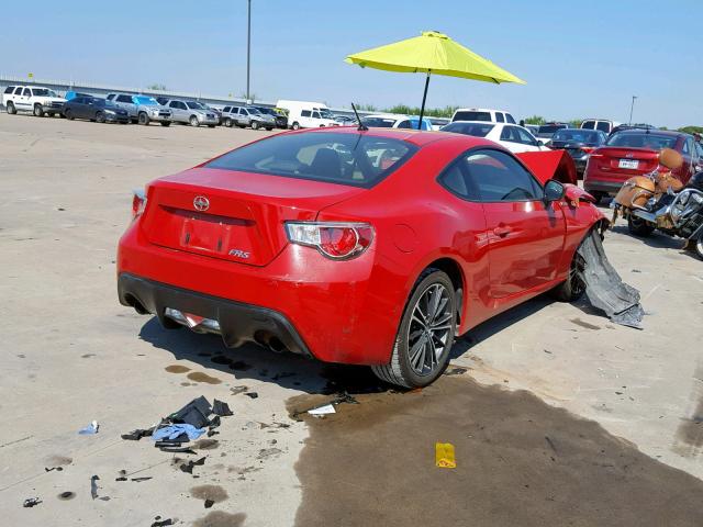 JF1ZNAA16D2718786 - 2013 TOYOTA SCION FR-S RED photo 4