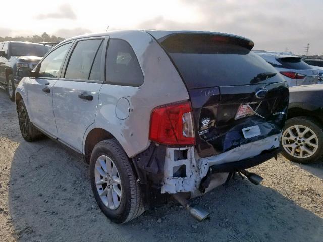 2FMDK3GC7EBA14864 - 2014 FORD EDGE SE WHITE photo 3