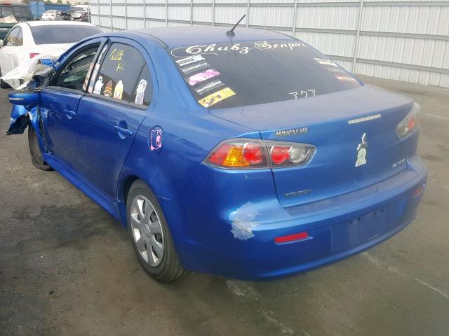 JA32U2FU9FU015048 - 2015 MITSUBISHI LANCER ES BLUE photo 3