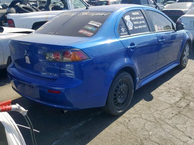 JA32U2FU9FU015048 - 2015 MITSUBISHI LANCER ES BLUE photo 4