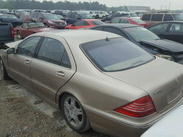 WDBNG70J93A375112 - 2003 MERCEDES-BENZ S 430 TAN photo 3