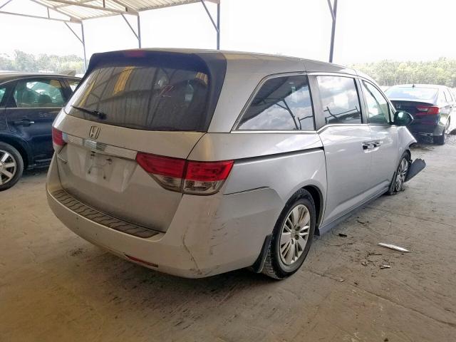 5FNRL5H26FB061591 - 2015 HONDA ODYSSEY LX SILVER photo 4