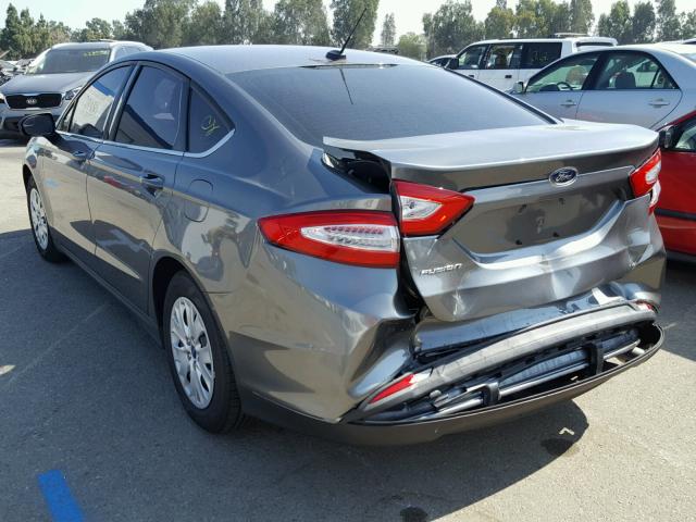 3FA6P0G71ER207891 - 2014 FORD FUSION S GRAY photo 3