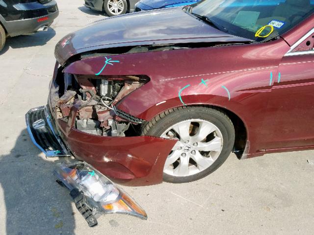 1HGCP26819A088681 - 2009 HONDA ACCORD EXL BURGUNDY photo 9