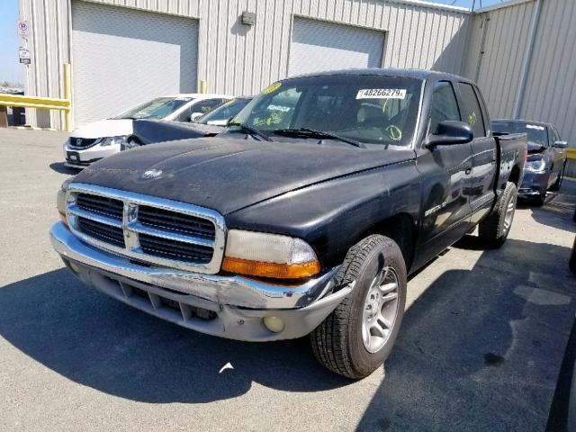 1B7GL2AX21S214118 - 2001 DODGE DAKOTA QUA BLACK photo 2