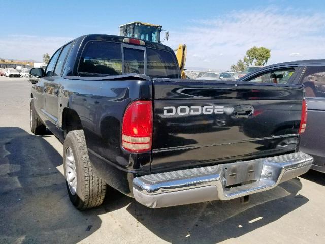 1B7GL2AX21S214118 - 2001 DODGE DAKOTA QUA BLACK photo 3